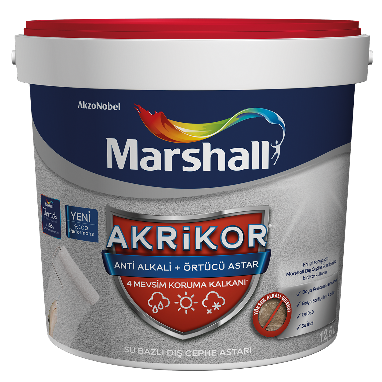 Akrikor Anti Alkali+Örtücü Astar - Marshall Boya