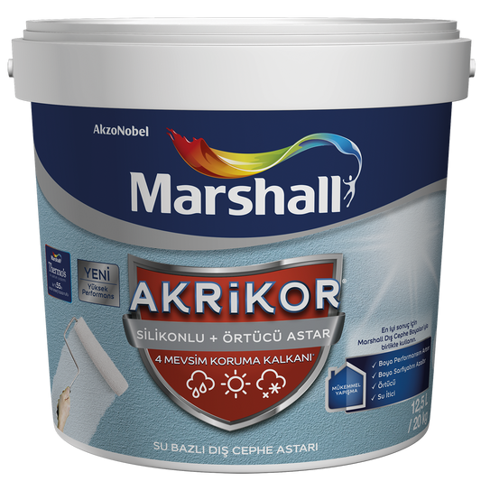 Akrikor Silikonlu+Örtücü Astar - Marshall Boya