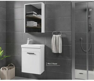 BANYO DOLABI MİNİ AYNA KUTULU 32*50 (ECCE)