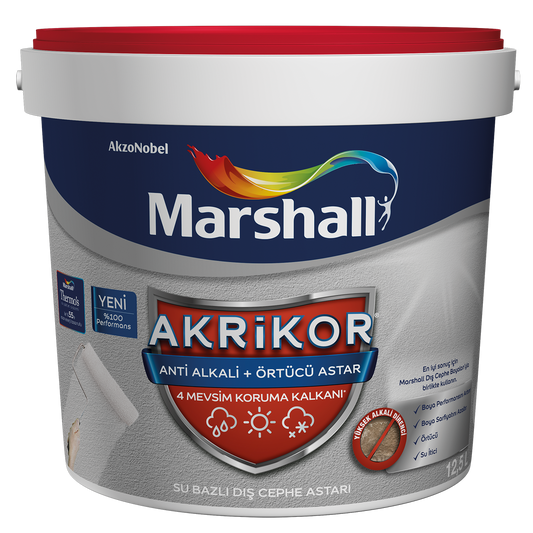 Akrikor Anti Alkali+Örtücü Astar - Marshall Boya